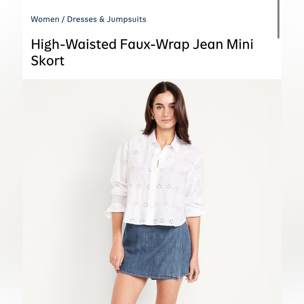 Old Navy high waisted faux wrap Denim mini skirt Medium